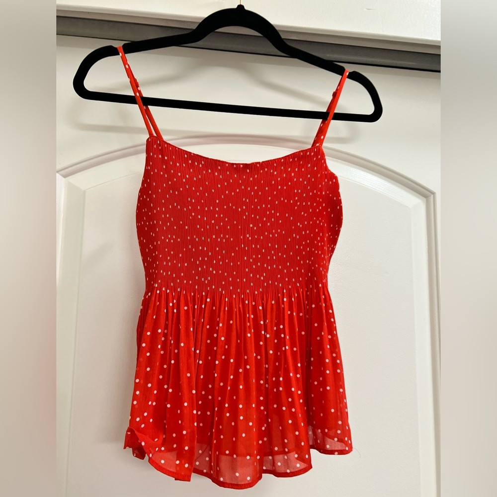 NWOT Lush Pleated Polka Dot Cami